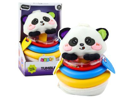 Senzorická hračka Tumbler Panda Kousátka Chrastítko