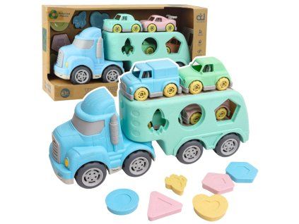 Nákladní auto Odtahovka Edukativní Kostky Pastelové BIO plast