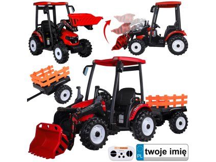 TRAKTOR Velký elektrický pro děti s přívěsem a lžící