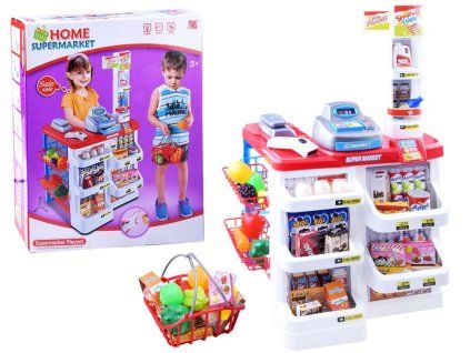 Registrační pokladna SUPERMARKET se skenerem s košíkem