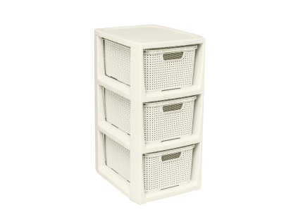 Regál se 3 šuplíky Rattan Beige BRANQ