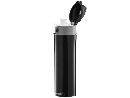 Termohrnek s blokací Glossy Black 420 ml AMBITION