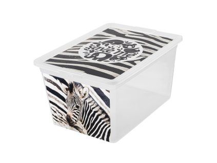 Box s víkem X Box Deco Zebra 30 l BRANQ