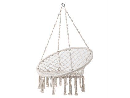 Závěsné křeslo Čapí hnízdo Ecru 50 / 70 x 123 cm PATIO