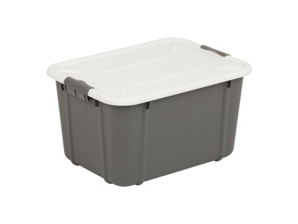 Tmavě šedý box s víkem Velur 16 l BRANQ