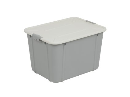 Světle šedý box s víkem Velur 30 l BRANQ