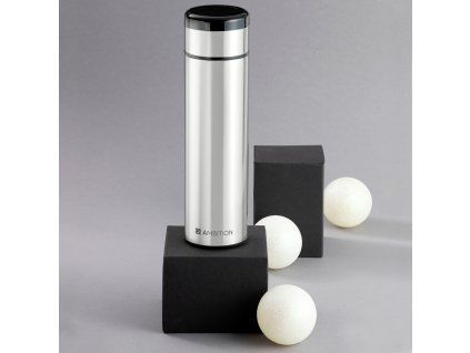 Termoláhev z nerezové oceli s dotykovým LCD displejem Indi Silver 420 ml AMBITION