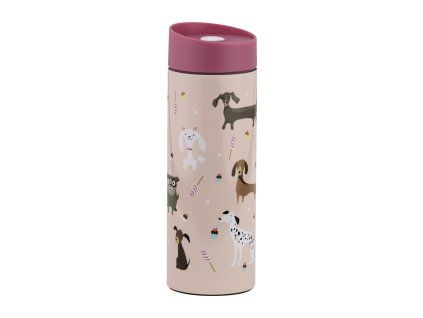 Růžový termohrnek Pets Pejsci 400 ml AMBITION