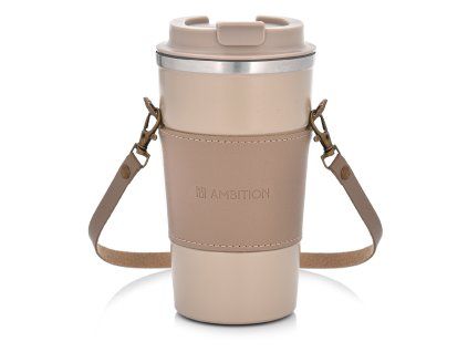 Béžový termohrnek s páskem Camel 500 ml AMBITION