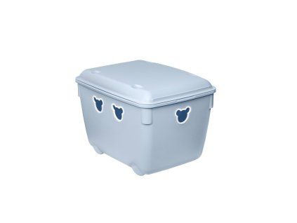 Modrý plastový box s víkem na kolečkách Bear 40 l BRANQ
