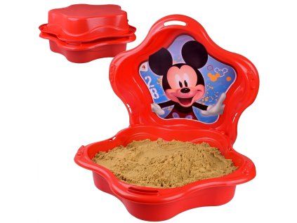 Pískoviště MUŠLE Mickey Mouse uzavíratelné 2v1 plastové