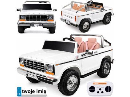 Elektrické autíčko Ford Bronco Pickup Dvoumístné bílé