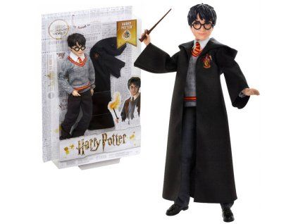 Panenka Harry Potter ve školním hábitu Gryffindor + hůlka