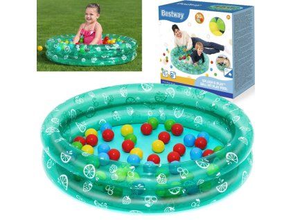 Suchý bazén Bestway s míčky 91x20 cm + 50 míčků ZELENÝ