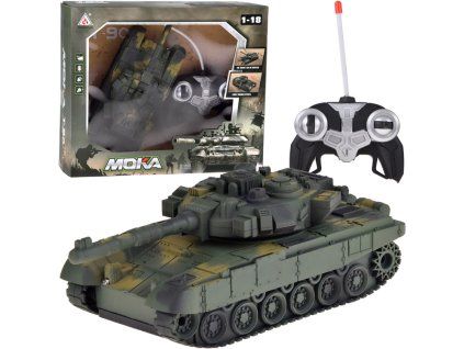 RC tank s otočnou věžičkou a zvuky tmavě-zelený