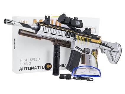 Vodní pistole Samopal M416 na Vodní Kuličky šedá + Příslušenství