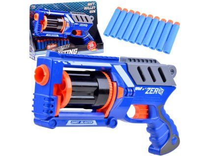 Pistole BLASTER pěnové náboje 10 ks modrá