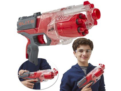 Pistole NERF Disruptor DOSTŘEL 27 m + 6x pěnové náboje červená