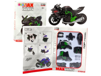 Kovová Motorka DIY 1:14 Zeleno-Černá