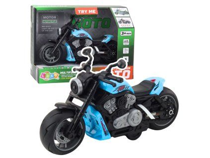 Dětská motorka na baterie světla modrá