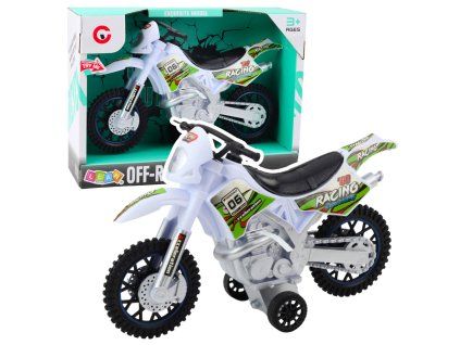 Terénní Motorka Cross Off-Road Pohon Světla Bílá