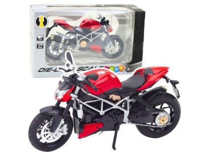 Sportovní Motocykl Kovový 1:12 Červený