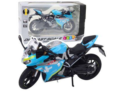 Motocykl se světly a zvuky 1:12 modrý kovový