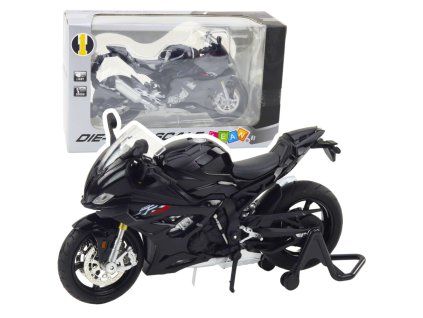 Motocykl S1000 1:12 Světla Kovový Černý