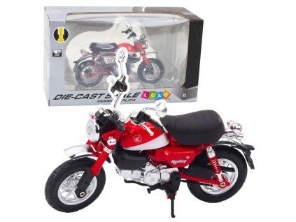 Model motocyklu Retro Klasický Kovový 1:12 Červený