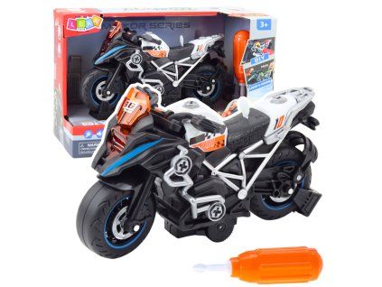 Závodní motorka DIY světla zvuky černá