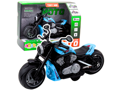 Dětská motorka na baterie světla modrá
