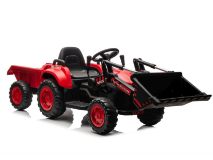 Elektrický traktor BW-X002A s lžící červený