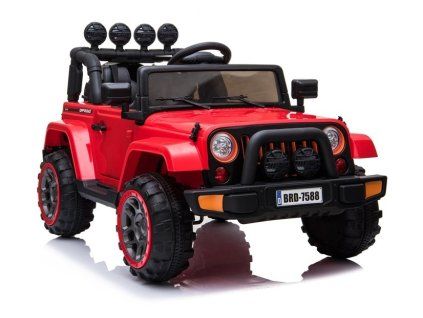 Elektrické autíčko Jeep BRD-7588 LED světla 4x4 Červené