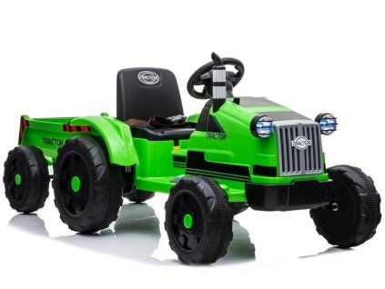 Elektrický akumulátorový traktor CH9959 s přívěsem zelený