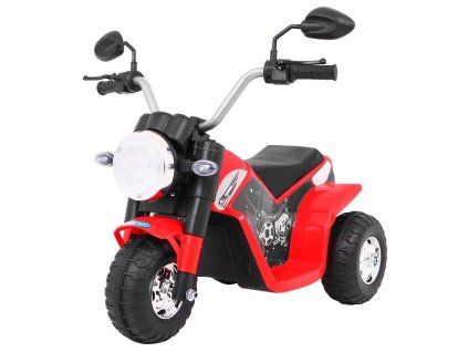 Elektrická motorka MiniBike červená + Zvuky + LED světla + Ekokůže