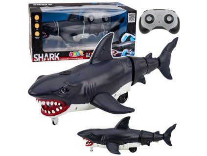 RC model žralok pohyblivý ocas kouřový efekt černý