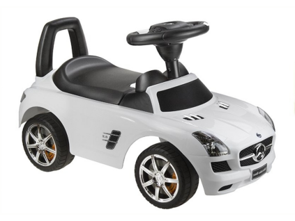 Odrážedlo Mercedes SLS AMG s opěrkou se schránkou Bílé