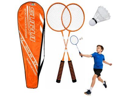 Sada na badminton oranžové rakety lotka