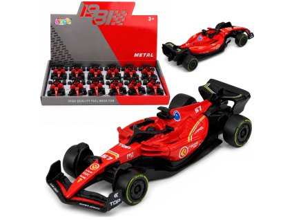 Autíčko Závodní formule s natahováním 1:43 Kovové Červené