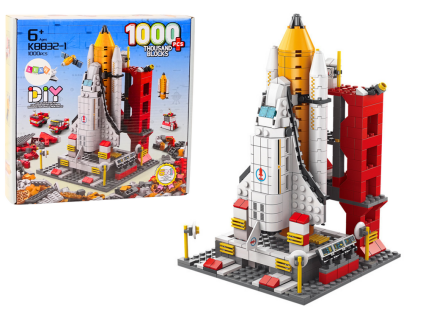 Stavebnice Vesmírná raketa a vozidla 6v1 1000 dílků