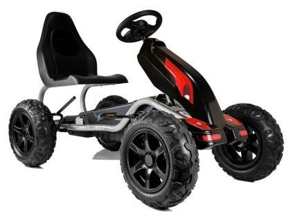 Šlapací motokára B012 nafukovací kola černá