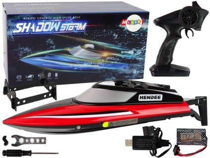 RC červený motorový člun 2.4G 20-25 km/h