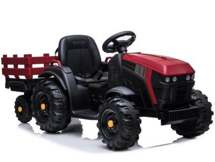 Elektrický traktor BDM0925 + Přívěs EVA kola MP3 Červený