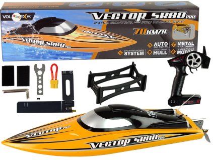 RC motorový člun SR 80 PRO bezuhlíkový 74 km/h žlutý