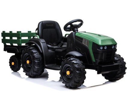 Elektrický traktor BDM0925 akumulátorový s přívěsem Zelený vojenský