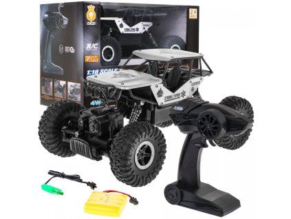 RC auto Crawler Monster dálkově ovládané měřítko 1:18 stříbrné