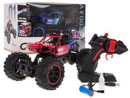 RC auto Crawler REAL ROCK s funkcí kouře červené