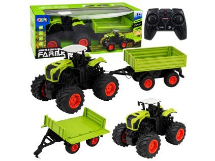 RC traktor zemědělský s vyklápěcí vlečkou 1:16