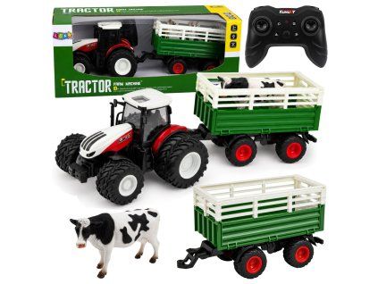Dálkově ovládaný RC traktor s přívěsem 1:24