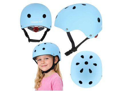 Kask rowerowy dla dziecka Trike Fix dzieciecy regulowany LED M 55 58cm niebieski 184269